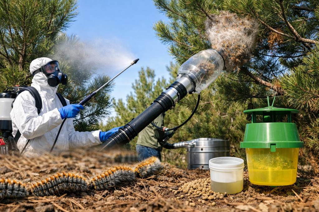 Chenilles processionnaires Chassieu : techniques de traitement mécanique, biologique et chimique