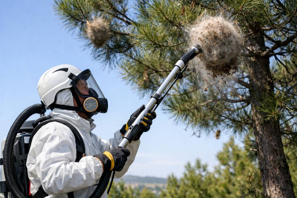 Chenilles processionnaires Limonest : prise en charge professionnelle des nids en hauteur