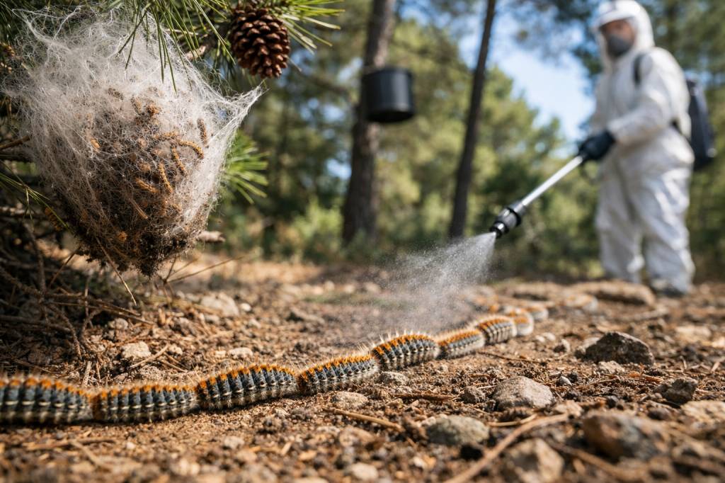 Chenilles processionnaires Solaize : méthodes professionnelles pour limiter les risques de contact