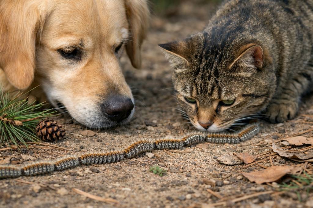 Chenilles processionnaires Neuville-sur-Saône : dangers pour les animaux domestiques et prévention